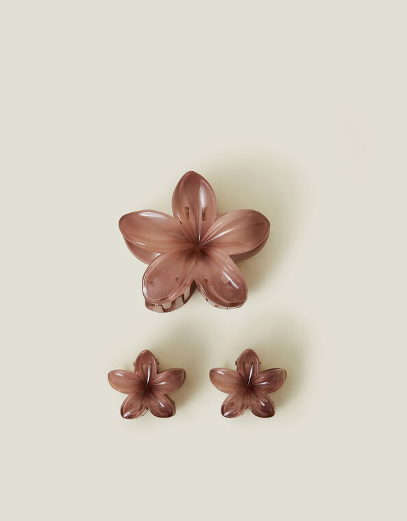 3-Pack Tropical Flower Claw Clips, , large