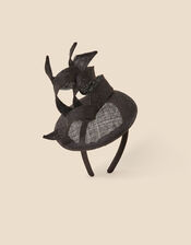 Twirl Sin Band Fascinator, Black (BLACK), large