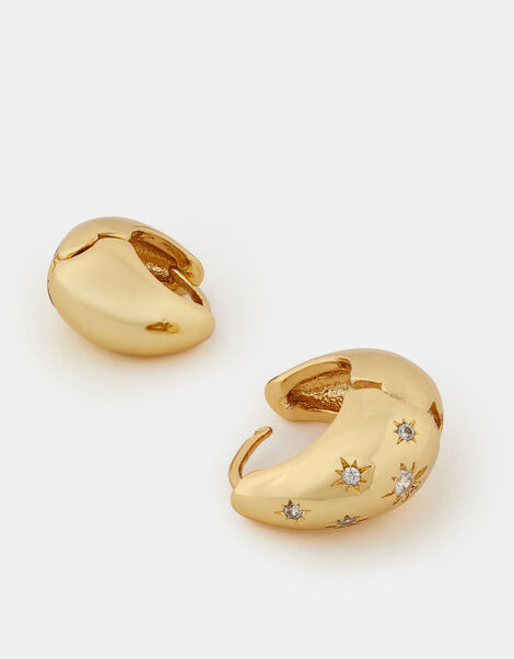 2-Pack 14ct Gold-Plated Celestial Hoop Earrings, , large