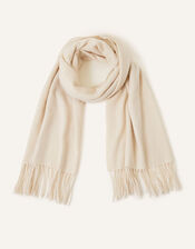 Tassel Blanket Scarf, Natural (NATURAL), large