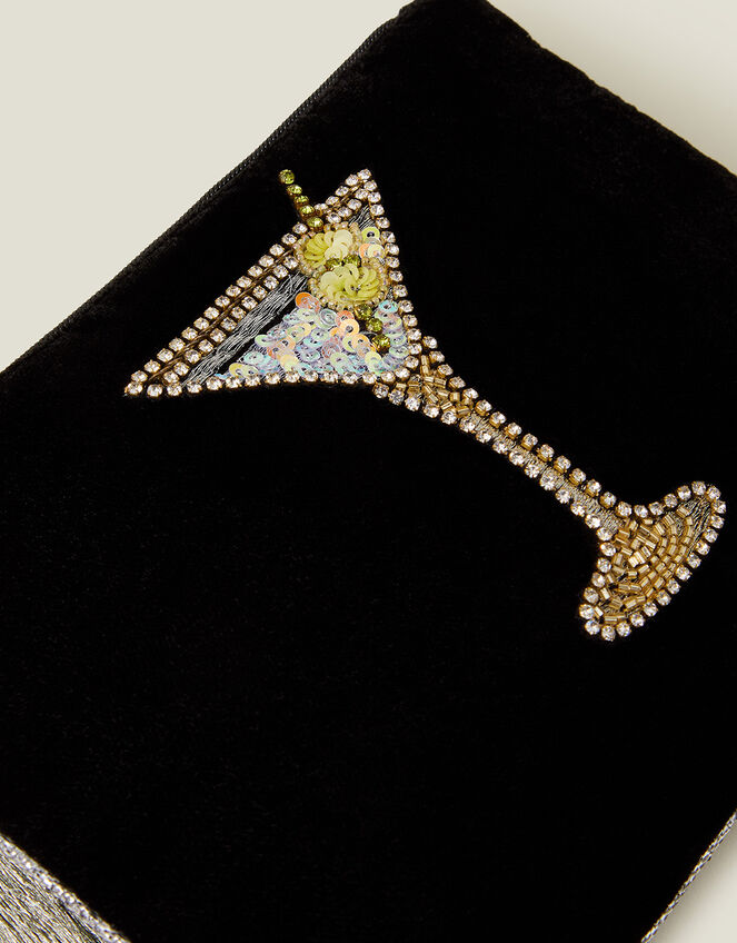 Velvet Embellished Cocktail Pouch, , large