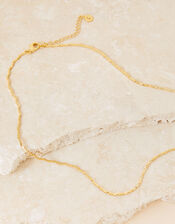 Gold-Plated Zig-Zag Chain Necklace, , large