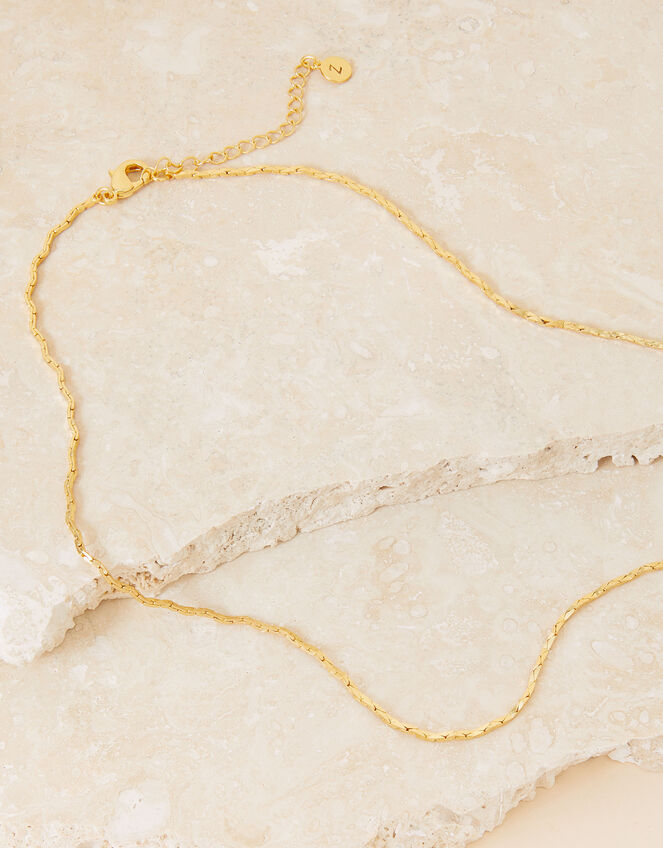 Gold-Plated Zig-Zag Chain Necklace, , large