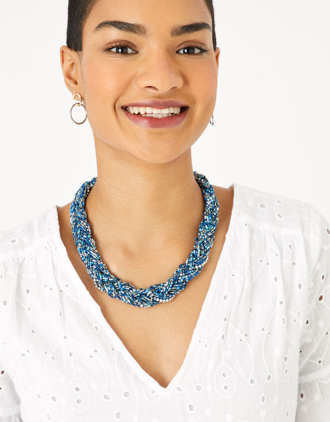 Niki Plaited Bead Collar Necklace, , large