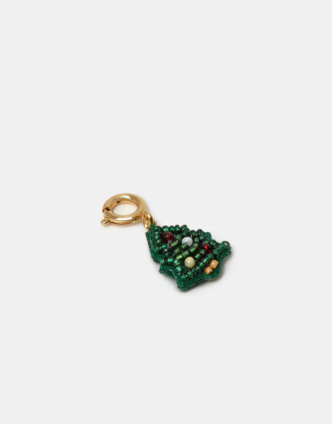 Beaded Christmas Tree Jewellery Charm, , large