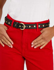 Heart Stud Belt, Black (BLACK), large