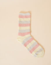 Pastel Stripe Cosy Socks, , large