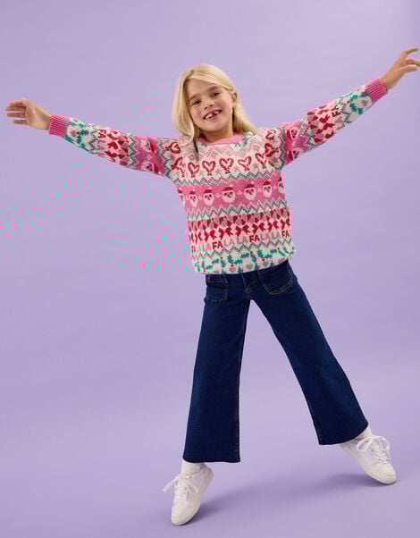 Girls Christmas Jumper, Multi (BRIGHTS MULTI), large