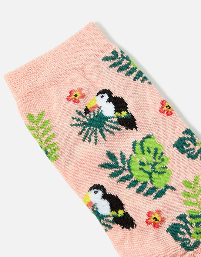 Sunshine Toucan Socks, Orange (CORAL), large
