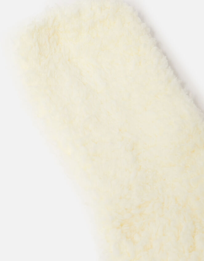 Fluffy Borg Cosy Ankle Socks , Ivory (IVORY), large