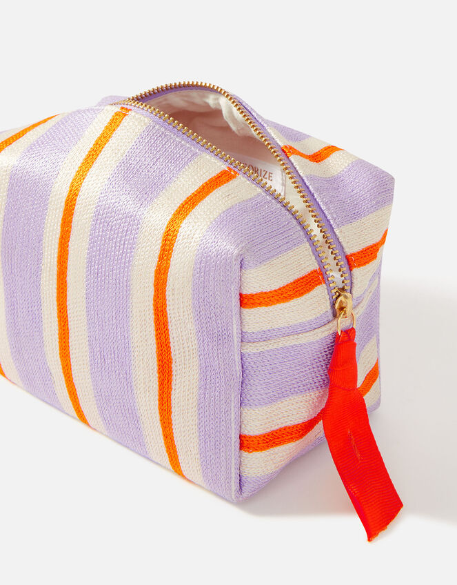 Hampton Embroidered Stripe Wash Bag, , large