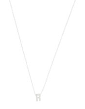 Sterling Silver Sparkle Initial Necklace - R, , large