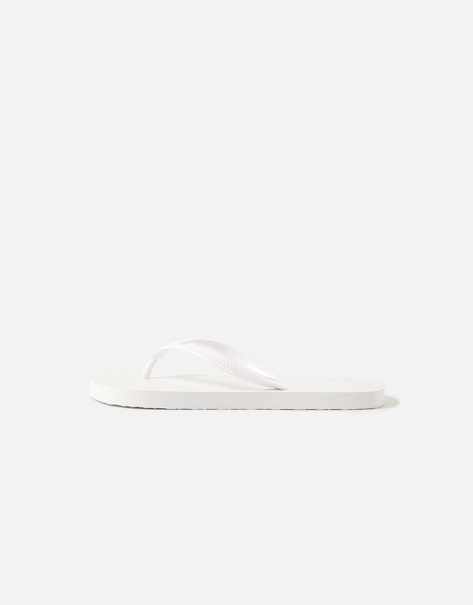 Plain Flip Flops, White (WHITE), large