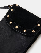 Leather Stud Phone Bag, , large