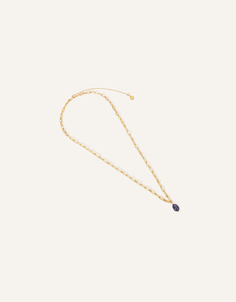 14ct Gold-Plated Pearl Chain Necklace, , large