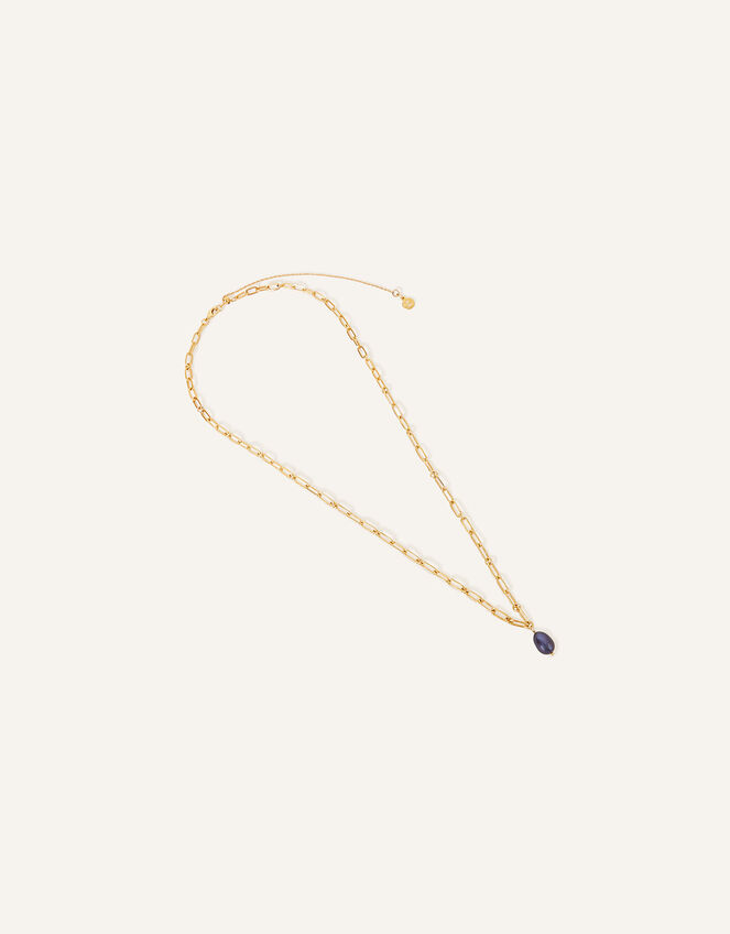 14ct Gold-Plated Pearl Chain Necklace, , large