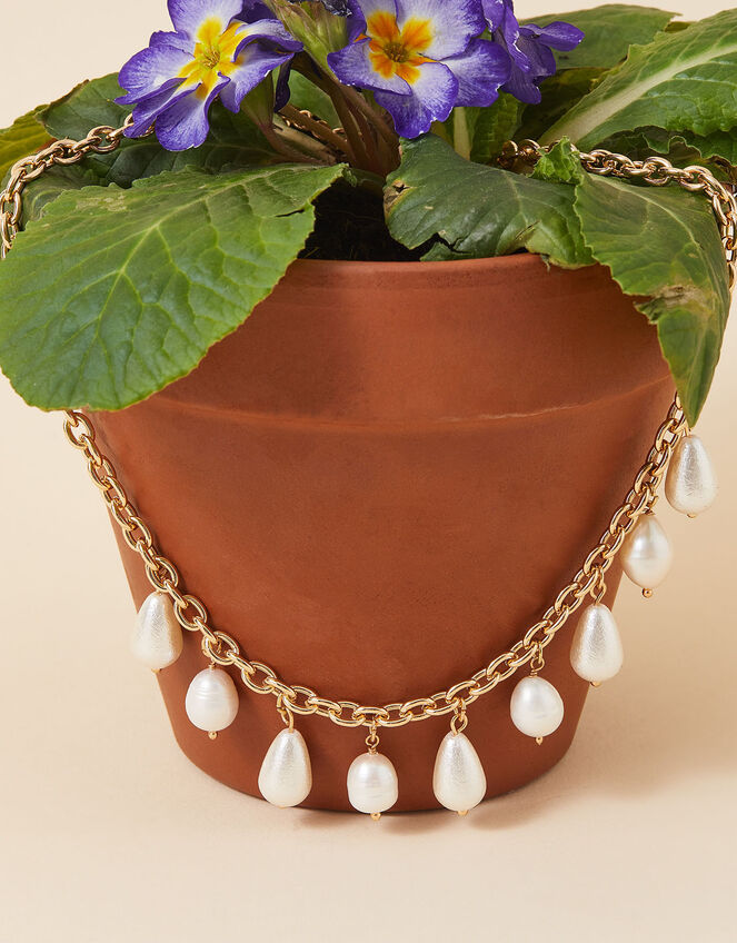 Multi Pearl Drop Necklace, , large