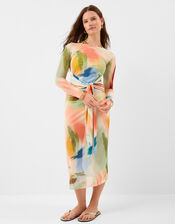 Watercolour Mesh Maxi Dress, Multi (BRIGHTS MULTI), large