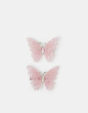 2-Pack Girls Glitter Mesh Butterfly Hair Clips, , large