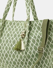 Geometric Print Weekender Bag, , large