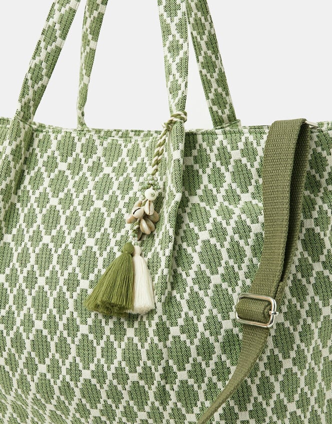 Geometric Print Weekender Bag, , large