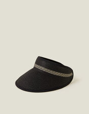 Straw Visor Sun Hat, , large
