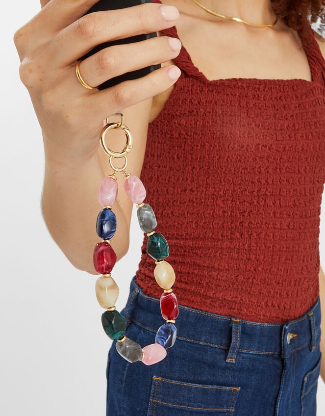 Marble Bead Wrist Phone Strap, , large
