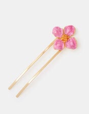 Enamel Flower French Hair Pin, , large