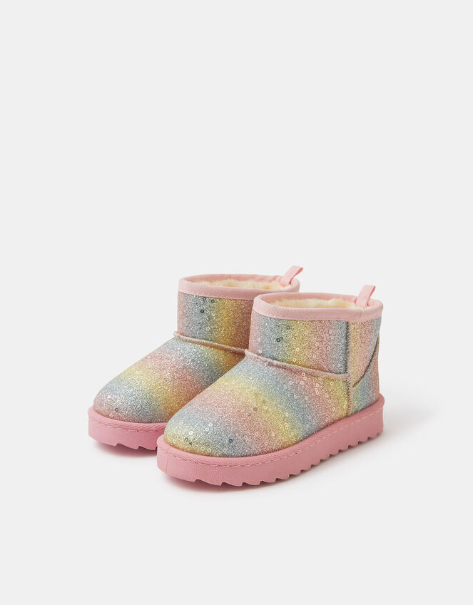 Girls Glitter Ombré Boots, Multi (PASTEL MULTI), large