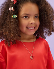 Girls Initial Charm Heart Pendant Necklace, Gold (GOLD), large