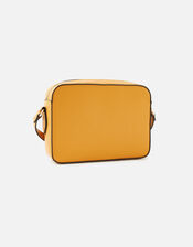 Boxy Twist-Lock Cross-Body Bag, Yellow (OCHRE), large