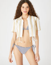 Stripe Triangle String Bikini Bottoms, Blue (NAVY), large
