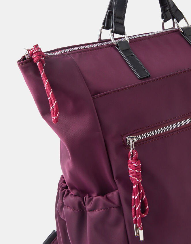 Olivia Top Handle Nylon Laptop Backpack, Red (BERRY), large