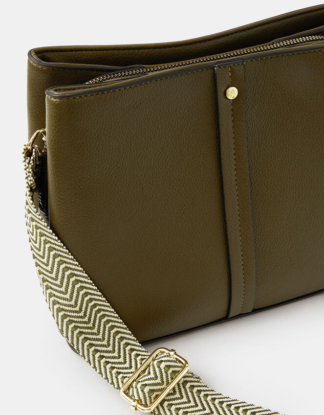 Webbing Strap Crossbody Bag, Green (OLIVE), large