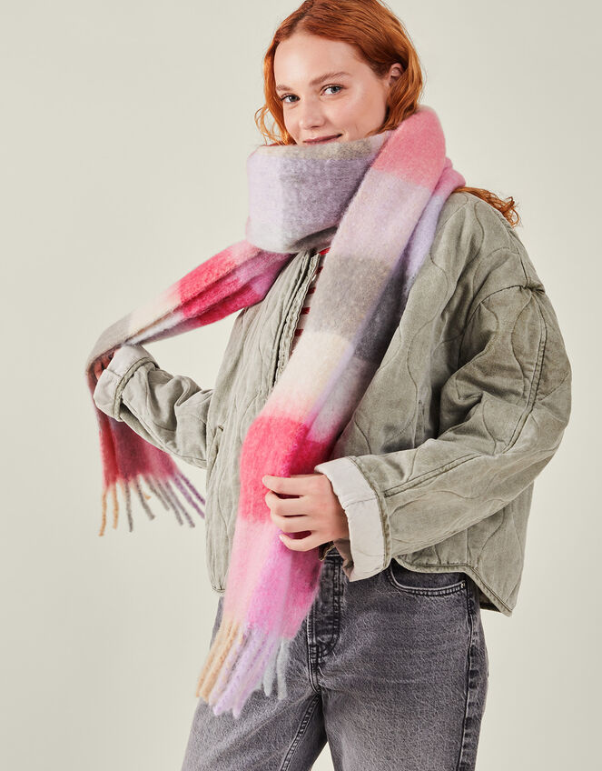 Super Soft Pastel Stripe Blanket Scarf, , large