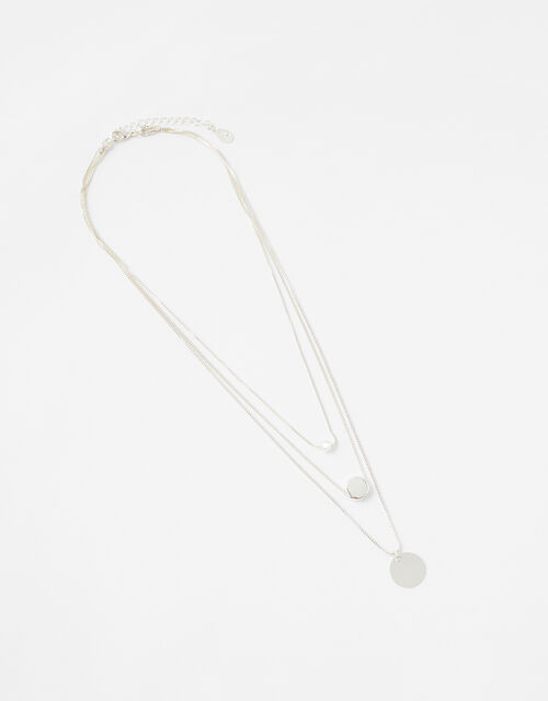 Discy Layered Necklace, , large