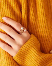 Organic Pearl Rings Set of Three, Cream (PEARL), large