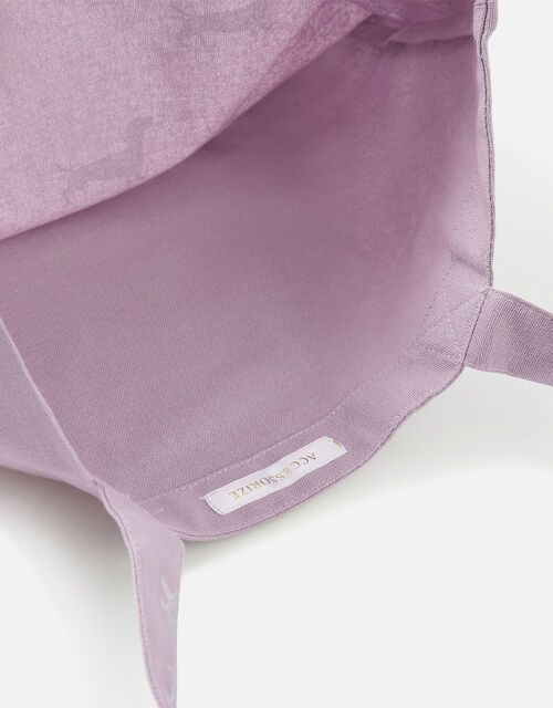 Printed Shopper Tote Bag, Purple (LILAC), large