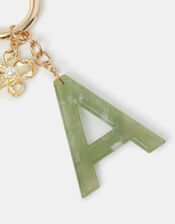 Resin Initial Bag Charm, Green (GREEN), large
