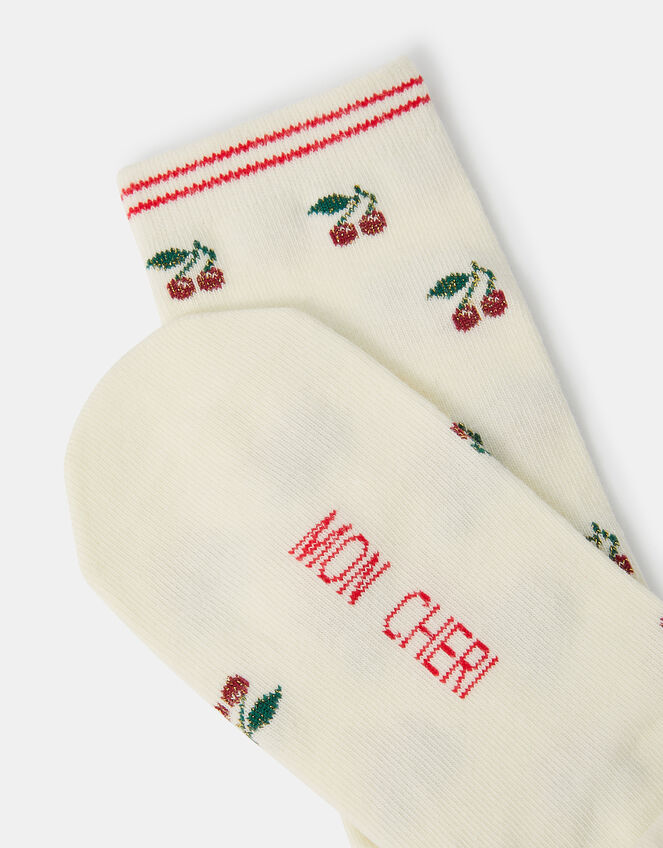 Cherry Print Socks, , large