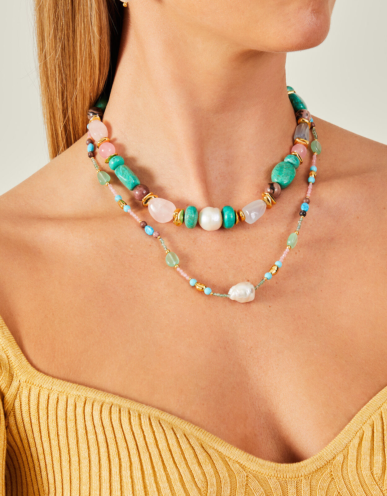 14ct Gold Plated Stone Necklace Z for Accessorize Accessorize ROI