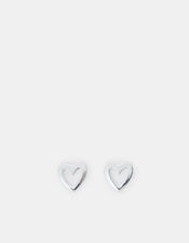 Sterling Silver Cut Out Heart Earrings, , large