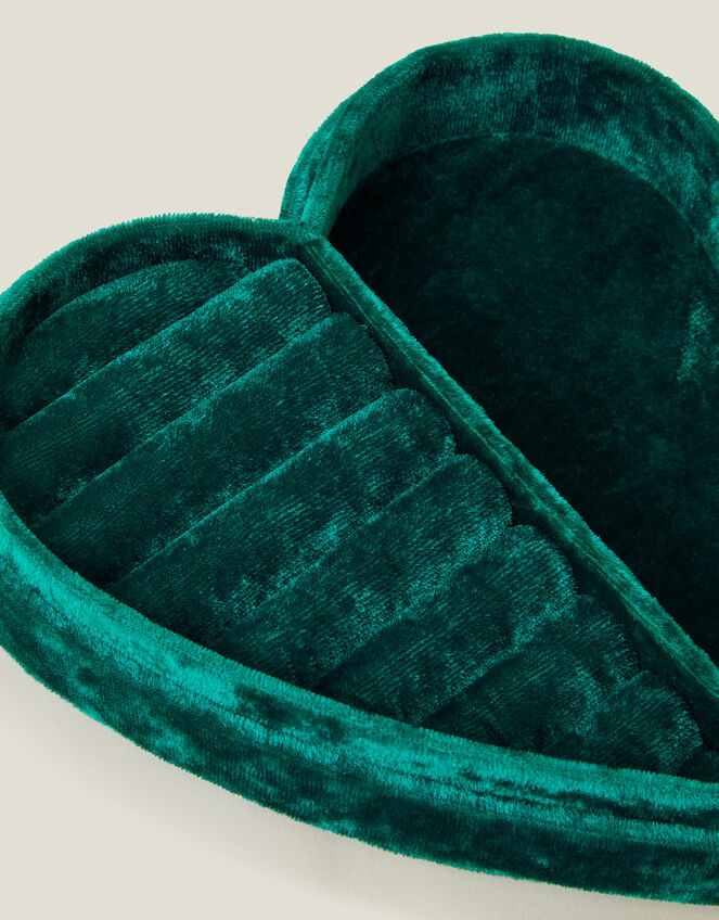 Velvet Heart Jewellery Box, Teal (TEAL), large