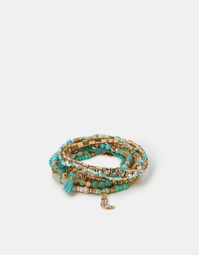 Beaded Stretch Bracelets Turquoise, , large