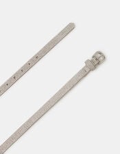 Slim Diamanté Belt, Silver (SILVER), large