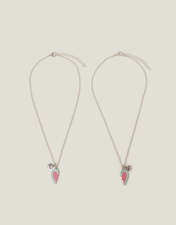 2-Pack Girls Watermelon 'BFF' Necklace, , large