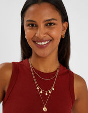 Triple Layered Disc Necklace, , large