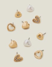5-Pack Heart Stud Earrings, , large