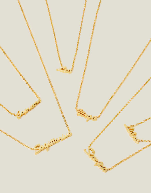 14ct Gold-Plated Script Star Sign Necklace, Gold (GOLD), large