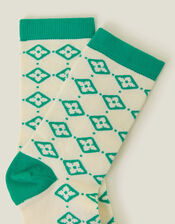 Tile Print Socks, , large